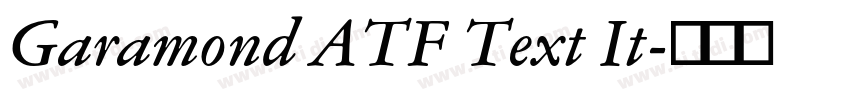 Garamond ATF Text It字体转换